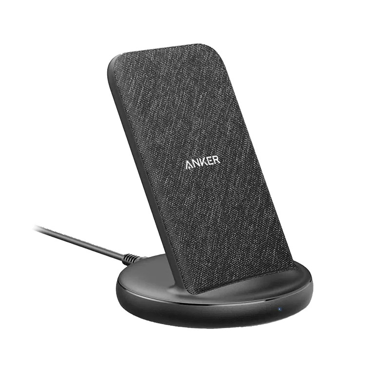 Anker Powerwave II Sense Stand Fabric Wireless Charger - Black - شاحن